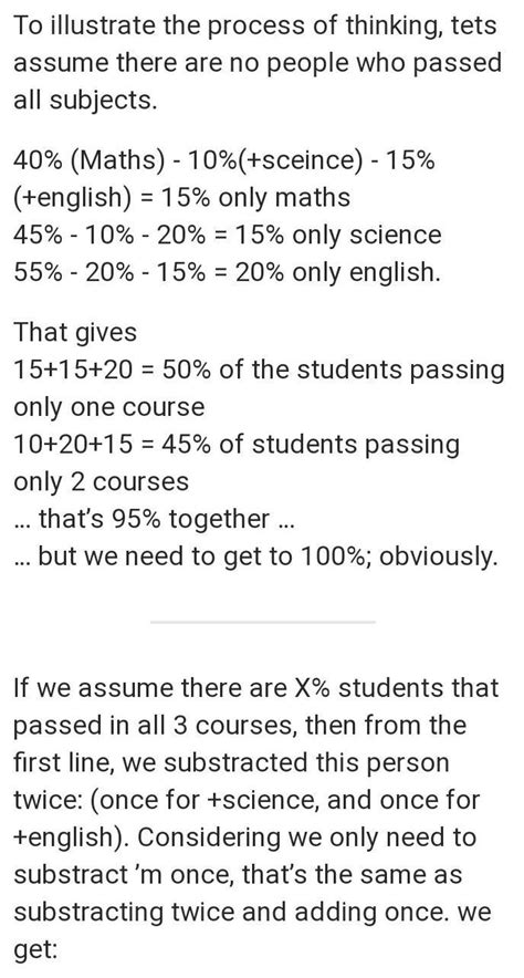 Among examiners in an examination, 40% in Science, 45% in Maths and 55% ...