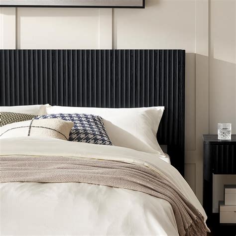 "mopio Brooklyn King Size Bed Headboard, 80.8"" Wide, Black, Wood ...