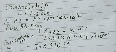 The wave length of a microscope particle of mass 9.1times10^(-31) kg is ...