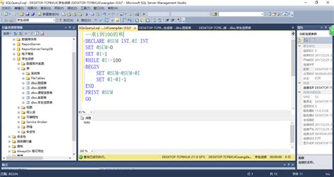 SQL中while语句求1到100的和_利用sql流程结构语句计算1-100所有整数之和-CSDN博客