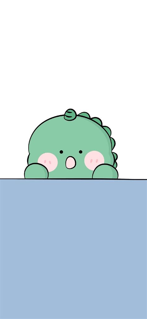 可爱绿色小恐龙卡通手机壁纸 - tt98图片网