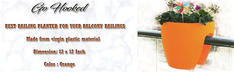 Go Hooked Flower Pots | Railing Pots | Hanging Planters | Flower Pots ...