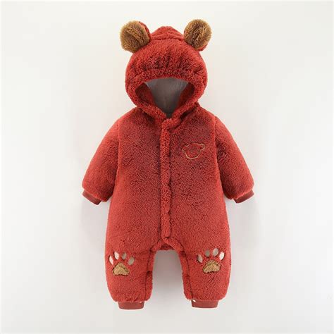 3-9 Months Newborn Infant Baby Girl Winter Clothes Baby Fleece Footie ...