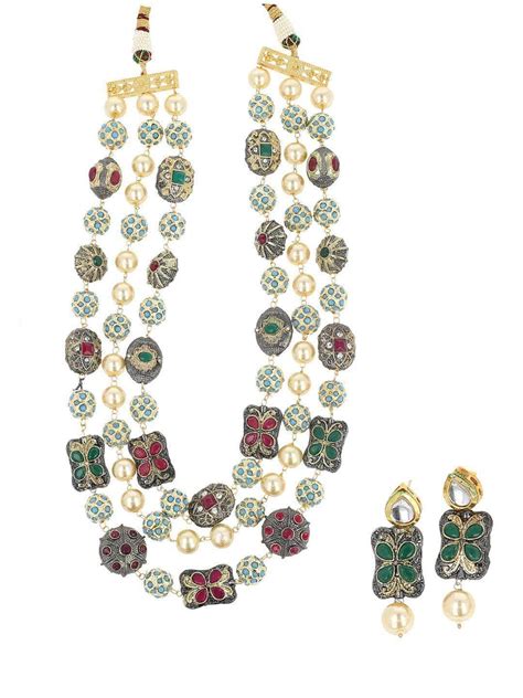 Buy Victorian Semi Precious Layered Set Online - Ishhaara