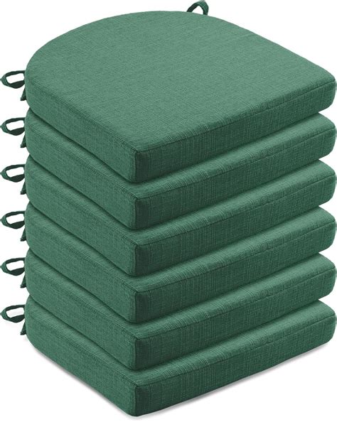 LOVTEX Chair Cushions for Dining Chairs 6 Pack - Memory Foam Chair Pads ...