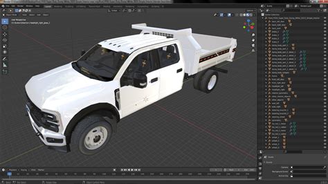 Ford F550 Super Duty Dump White 2023 Simple Interior 3D | 3D Molier ...