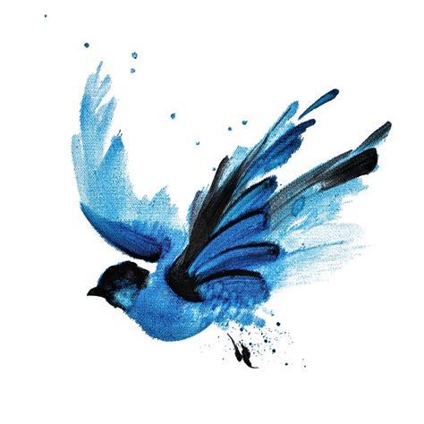 Flying Blue Bird Drawing
