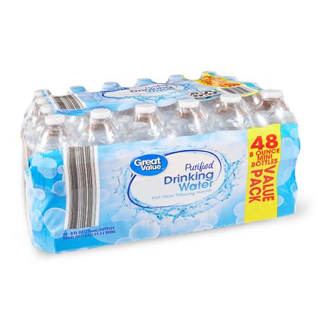 Great Value Purified Drinking Water Value Pack, 8 fl oz, 48 Count ...