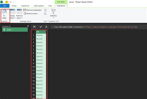 Excel API for Binance 的图像结果
