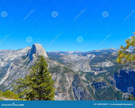 High Altitude at Yosemite National Park Half Done and Waterfall Stock ...