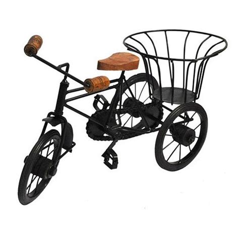 Wood And Iron Cycle Rickshaw Table Top Showpiece - Oxyroots Handicraft