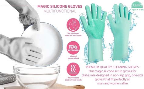 Unyks Star Silicone Dish Washing Gloves, Silicon Cleaning Gloves ...