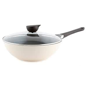 Buy Neoflam Eela 12'' Non Stick Chef's Wok with Glass Lid, Stir Fry Pan ...