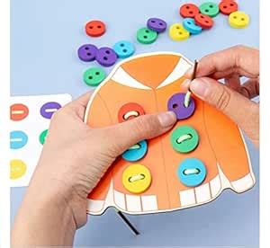Buy Maestro Toys - Montessori Wooden Button The Shirt Game Montessori ...