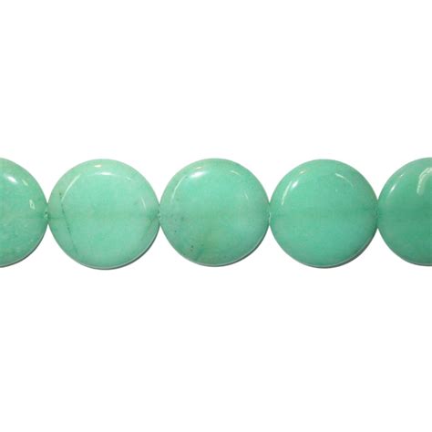 Jade Coin – 35mm – Dyed – Light Blue – 39cm Strand – Bead, Trimming & Craft Co