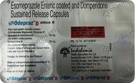 Odepraz D Strip Of 10 Tablets: Uses, Side Effects, Price & Dosage ...