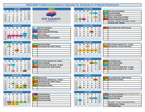 Pitt County Schools Calendar