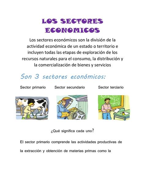 Los Sectores Economicos | Instrumentos de evaluacion preescolar ...