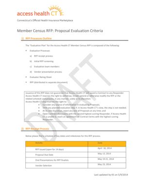 Fillable Online ct Member Census RFP Proposal Evaluation Criteria ...
