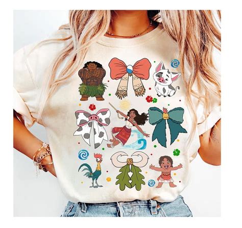 Disney Moana Hei Hei Rooster and Pua Coquette Bows Shirt, Disney Moana 2 Movie Shirt, Disney ...