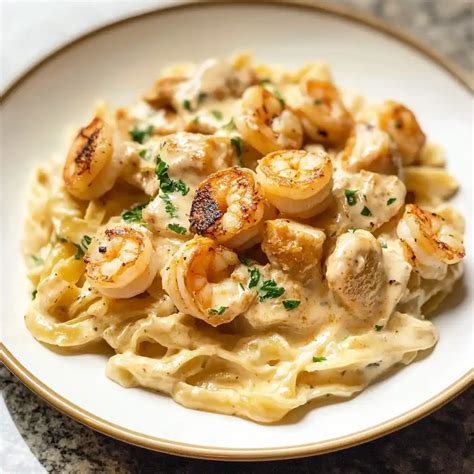 Creamy Cajun Shrimp and Chicken Pasta