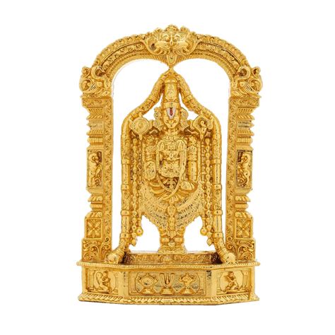Lord Venkateswara Idol with Prabhavali – Gold Plated Decorative Statue