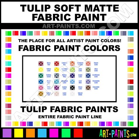 Tulip Soft Matte Fabric Textile Paint Colors - Tulip Soft Matte Paint ...