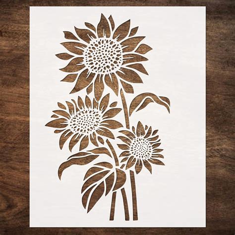 DLY LIFESTYLE Large Sunflower Stencil (12x15 Inches) - Reusable Sun ...