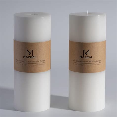 Amazon.com: MOZEAL 4" x 10" Extra-Large White Pillar Candles (Set of 2 ...