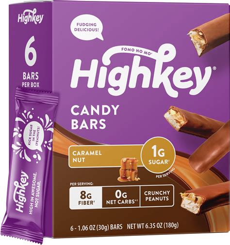 Amazon.com : HighKey Sugar Free Chocolate Caramel Candy Bar - Keto ...