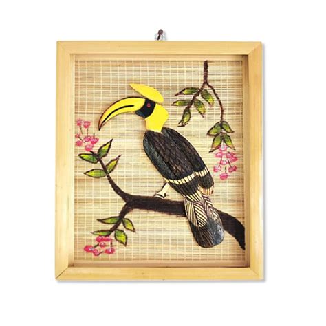 Vinca Art Painting of Hornbill in 3D Handicrafts/Wildlife painting/Wall ...