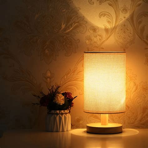 USB Bedside Lamp Night Lights Table Lamp For Bedroom Wooden Desk Lamp ...