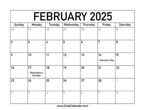 2025 Blank Printable Calendar With Holidays