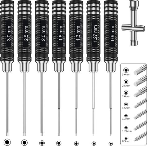 RC Hex Screwdriver 0.9mm/1.27mm/1.3mm/1.5mm/2.0mm/2.5mm/3.0mm Ergonomic Hexagon Screwdriver RC ...