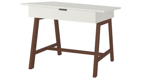 Adona Riga Solid Teak Wood Study Table with Drawer – Tapered Frame ...