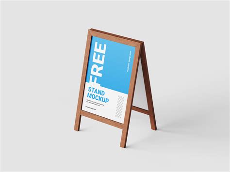 Wooden Stand Chalkboard Free Mockup | Free Mockup World