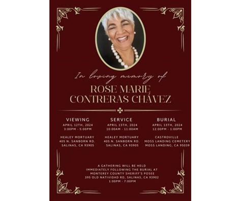 Rose Marie Contreras Chavez Obituary (2024) - Salinas, CA - Healey ...