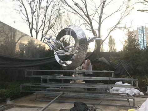 广场水池景观小品雕塑 不锈钢海豚雕塑 不锈钢动物雕塑|纯艺术|雕塑|xt188869 - 原创作品 - 站酷 (ZCOOL)