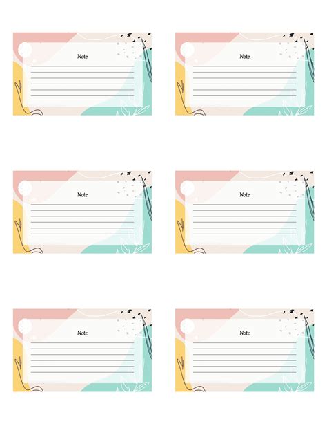Free Printable Note Cards Templates
