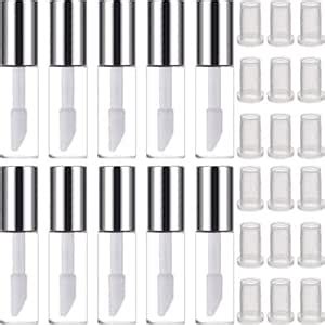 Silver: Hicarer 30 Pack 1.2 Ml Clear Mini Lip Gloss Tube Empty Lip Balm ...
