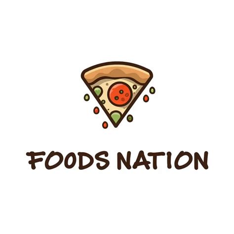 LOGO Design For Foods Nation Minimalistic Pizza Symbol for the Restaurant Industry | AI Logo Maker