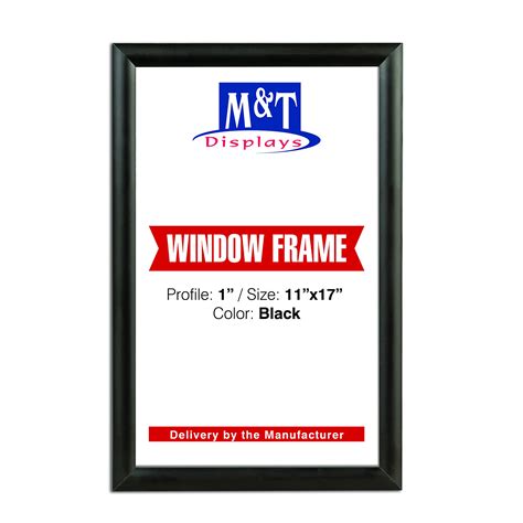Buy M&T Displays Window Snap Frame, 11x17, 1" Black Mitered Corner ...
