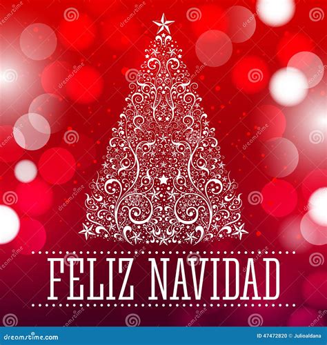 Feliz Navidad - Merry Christmas Spanish Text Stock Vector - Illustration of icon, creative: 47472820