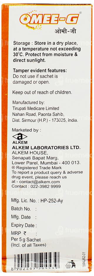 Omee G (orange) Sach | Order Omee G (orange) Sach Online at Truemeds