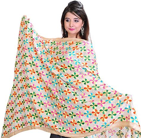Buy Exotic India Womens Chiffon Dupatta ,Multi-Coloured ,Free Size at ...