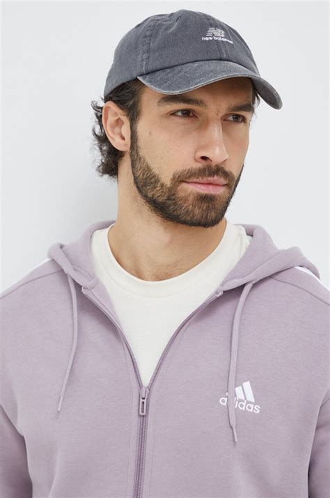 adidas bluza męska kolor fioletowy z kapturem z aplikacją IS0009 ...