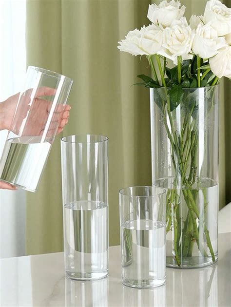1pc Acrylic Plastic Transparent Vase, Shatter-Resistant Planter For ...