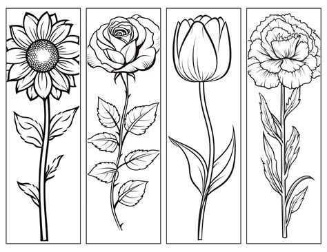Printable Bookmarks Flowers