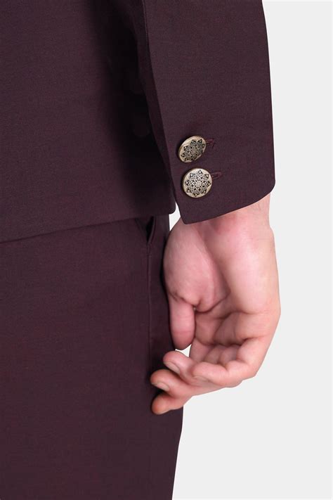 Matterhorn Maroon Textured Premium Wool-Blend Bandhgala/Jodhpuri ...