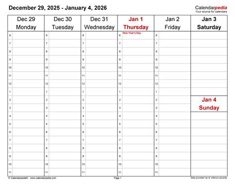 2026 Weekly Calendar Printable - Printable Calendar